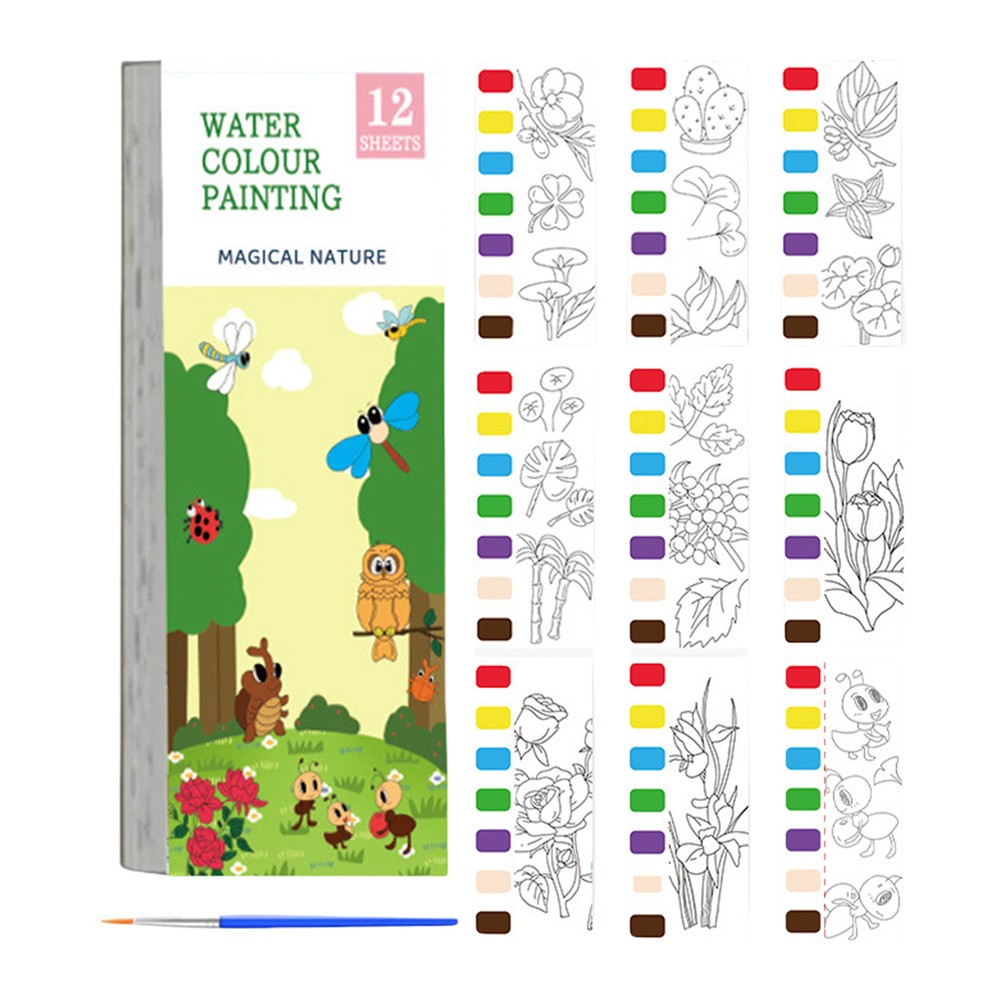 Water Color Paint Pad Kids Watercolor Drawing Pad Pocket Water Color