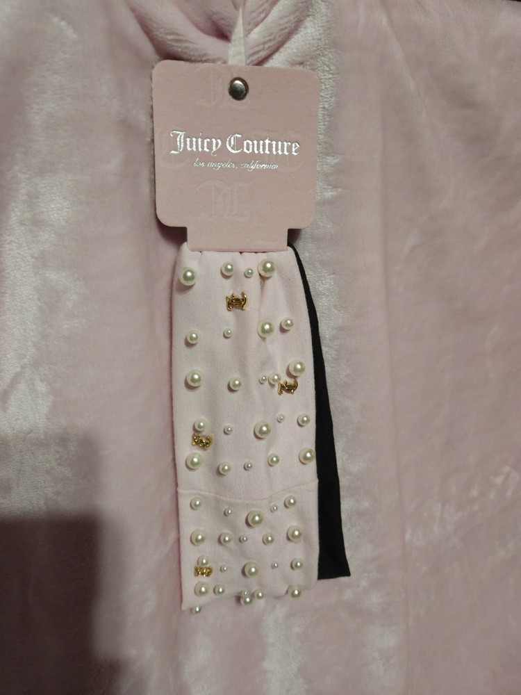 Juicy Couture Black Pink Pearl Gold Headband BNWT New With Tags