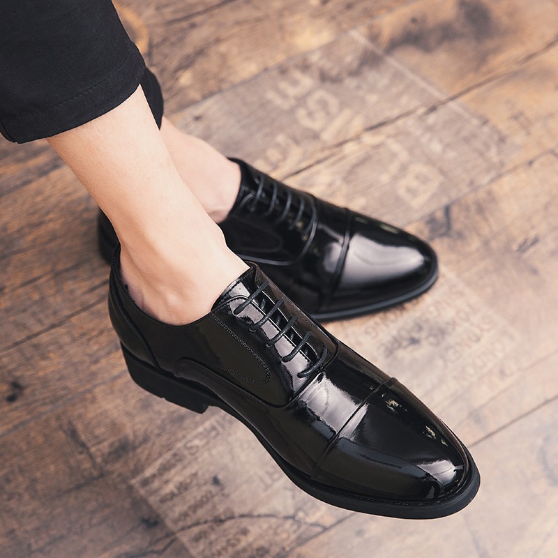 British New Mens Leather Pointed Toe Lace Up Brogue Busienss Formal Party Shoes