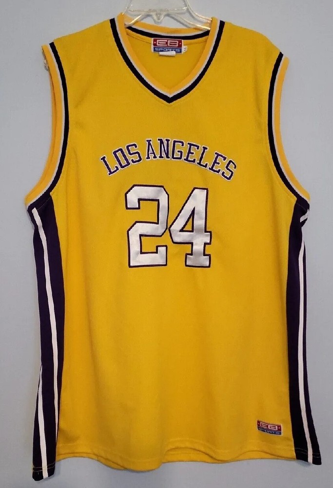 Vintage Los Angeles Lakers #24 Kobe Bryant EB Sports Sewn Jersey Men's Size XL