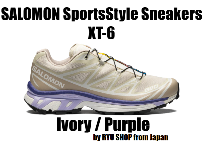 Salomon XT-6 SportsStyle Sneakers in Almond Milk Silver Cloud Liberty