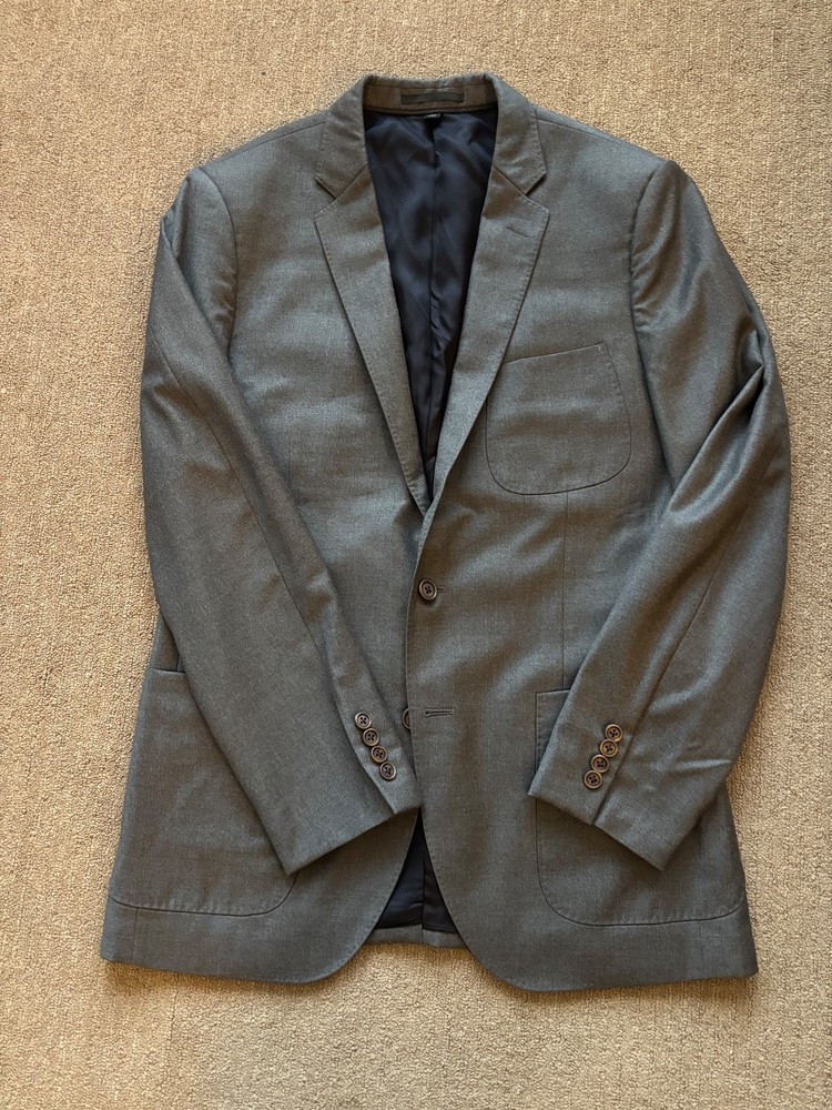 Grey J Crew 39R Ludlow Super 130 Italian wool suit jacket