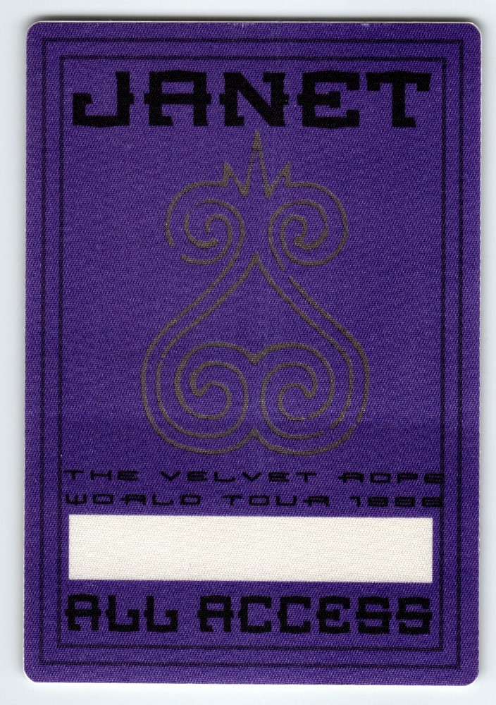 Janet Jackson Velvet Rope Backstage Pass 1988 Pop Rock Soul Dance Music Vintage
