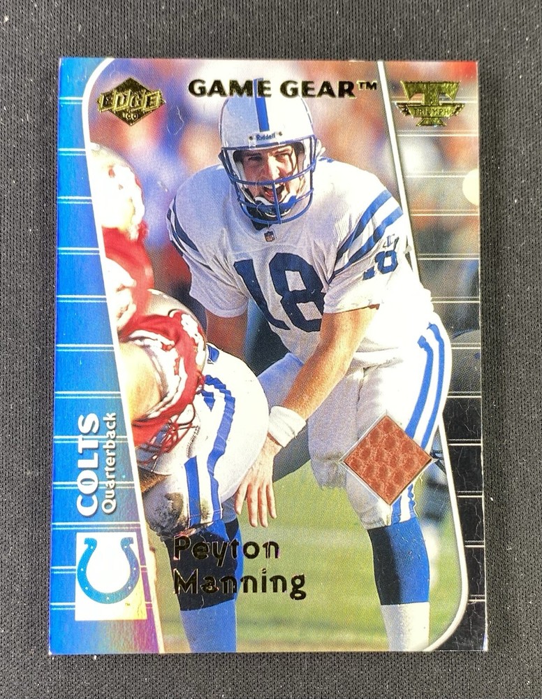 1999 Collector’s Edge Peyton Manning Game Gear GU Football Colts