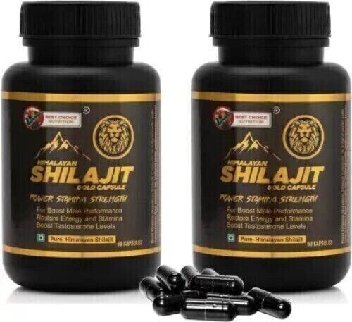 Shilajit 120 cap Naturally Occurring. Fulvic Acid IMPROVES VIGOR Pack of 1