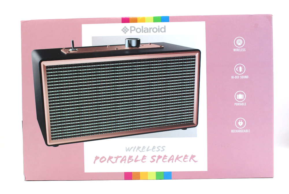 Polaroid PBT3032BKRG Wireless Speaker with HD Sound and Retro Design