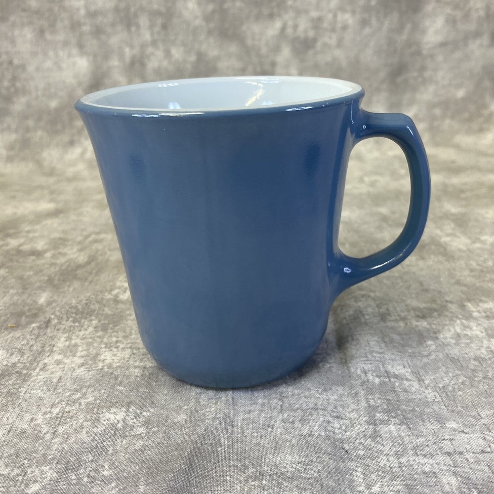 Vintage Pyrex Corning Slate Country Blue White Milk Glass Coffee Mug