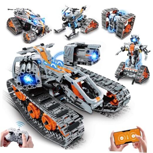 5-in-1 Building Toys with LED Light, APP & Remote Controll Building Block Set,