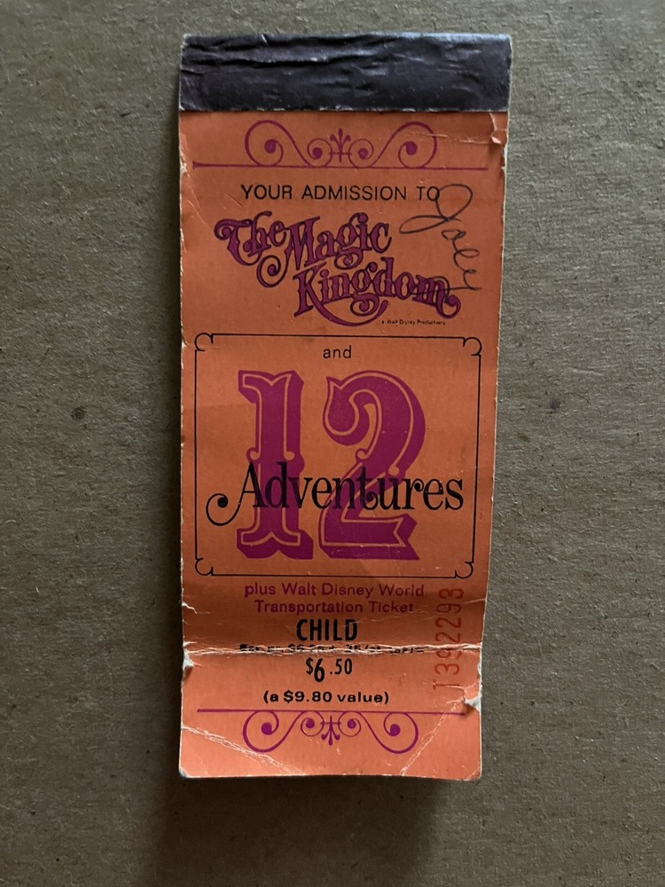 Vintage 1970s Walt Disney World Ticket Book Coupon Child - 12 Adventures $6.50-image