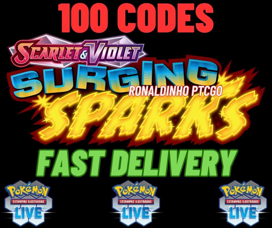 100x Surging Sparks Codes Booster Pokémon TCG LIVE - PTCGL - SENT FAST