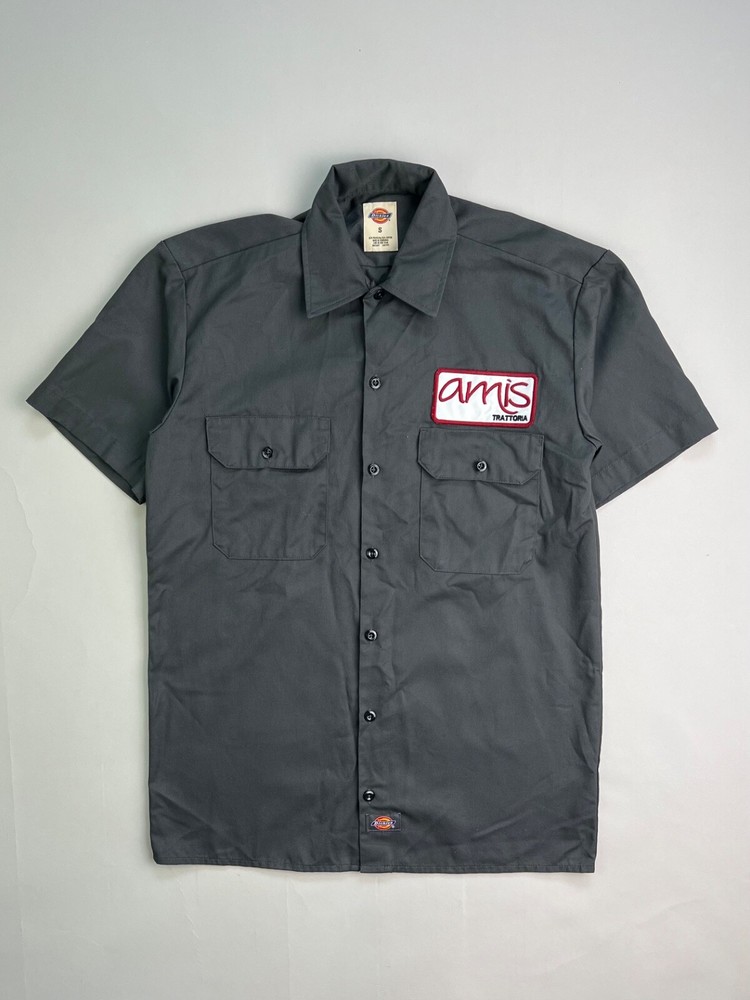 Vintage Dickies Work Shirt Gray Amis Small