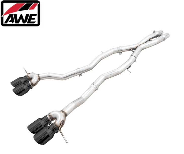 AWE Track Cat-Back Exhaust 4.5in Black Quad Tips For 21-25 BMW M3/M4 G8X 3.0L