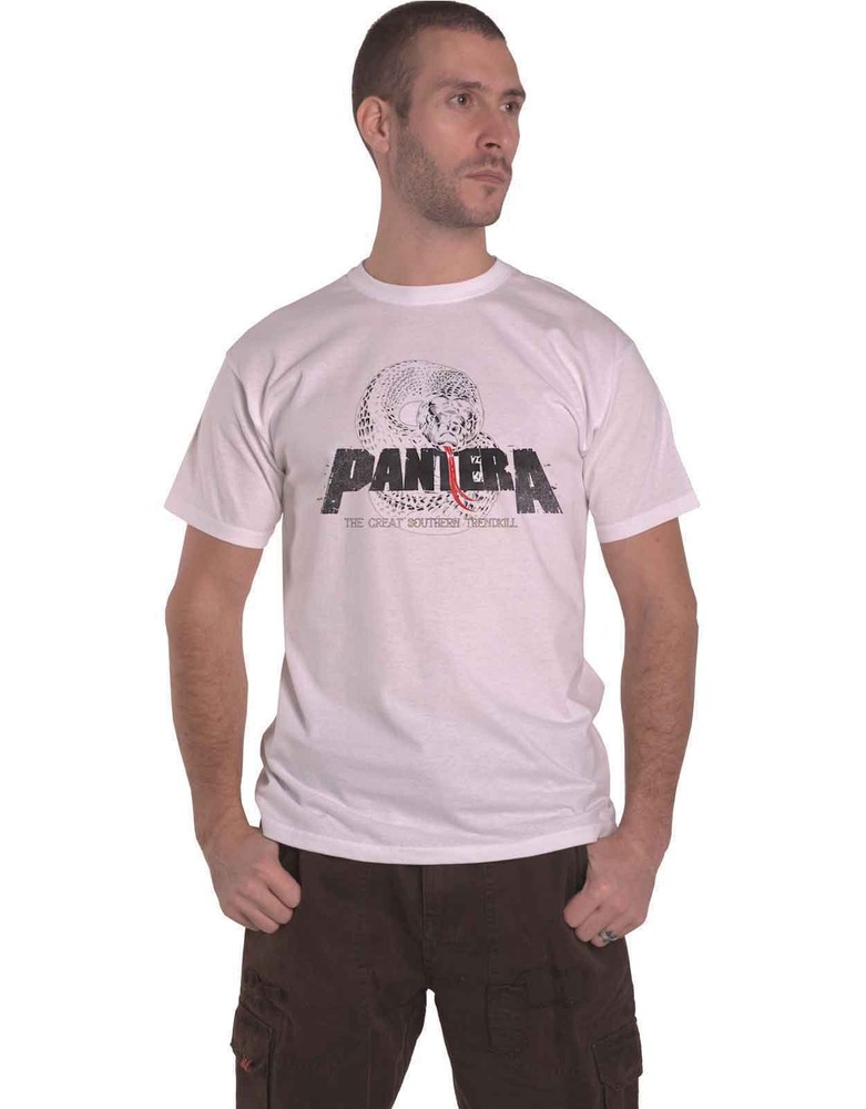 Pantera Southern Trendkill Snake Band Logo Official Mens White T-Shirt