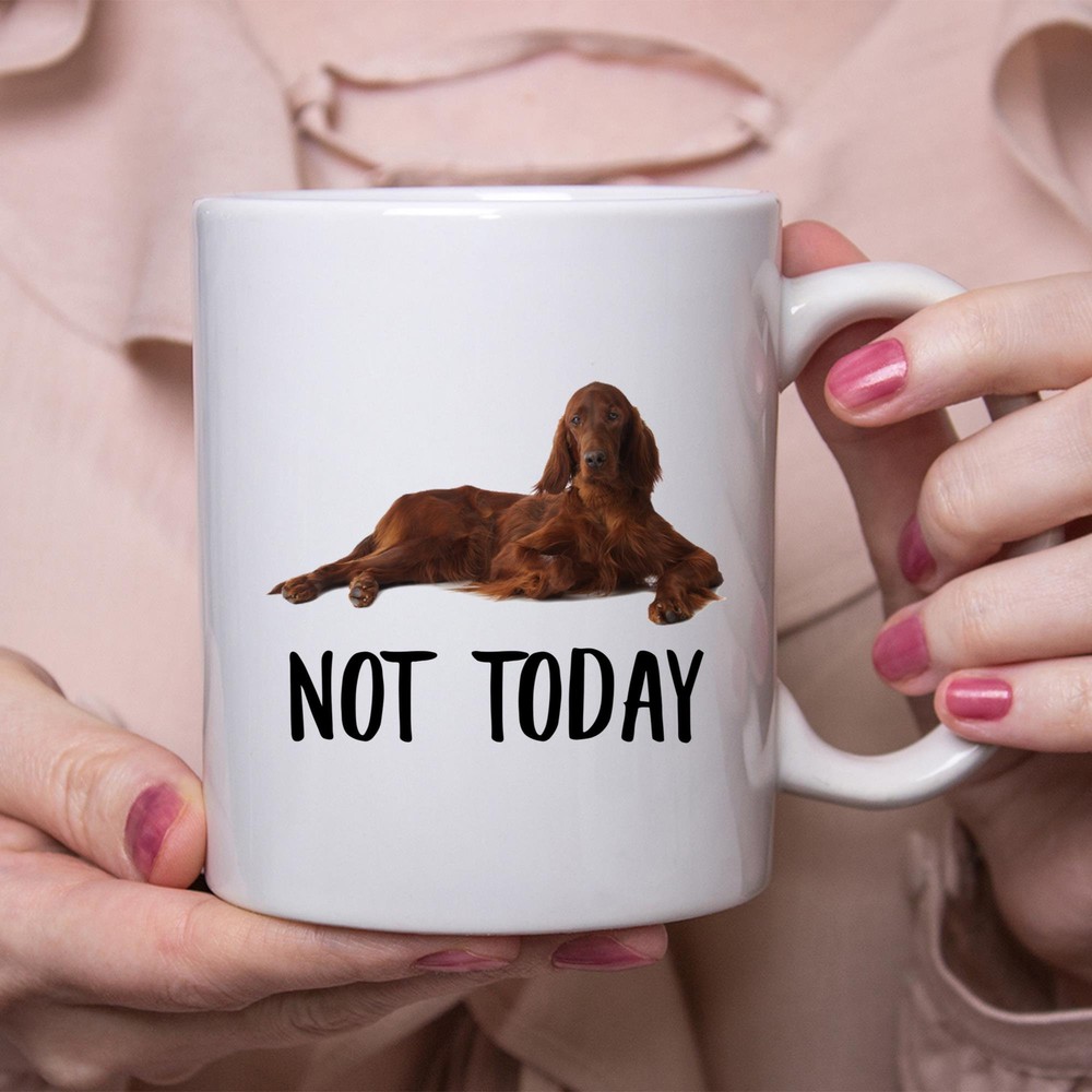 Funny Irish Setter Lazy Dog Not Today Coffee Mug Gift for Dog Moms  
