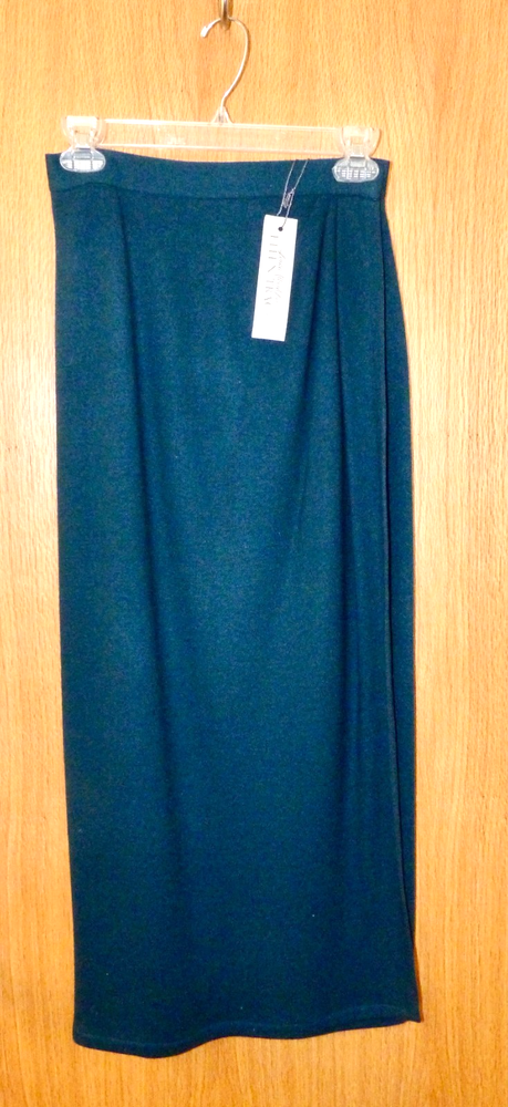Vintage LINDA ALLARD ELLEN TRACY Teal Green Wool Wrap Skirt 6 NWT!
