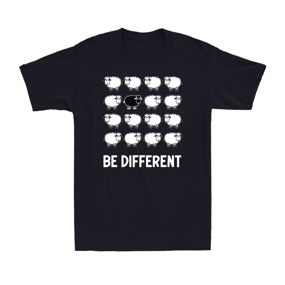 Be Different Black Sheep Of The Family Growth Mindset Sheep Farmer Men's T-Shirt