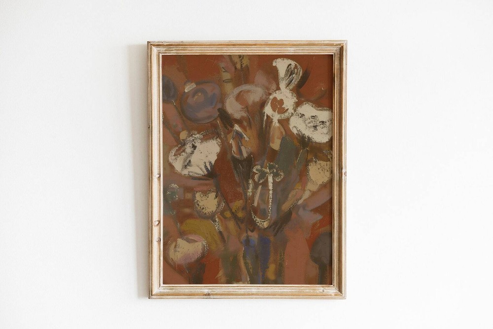 Abstract Botanical Moody Wall Art Large Wall Art Print Cottage Core Decor