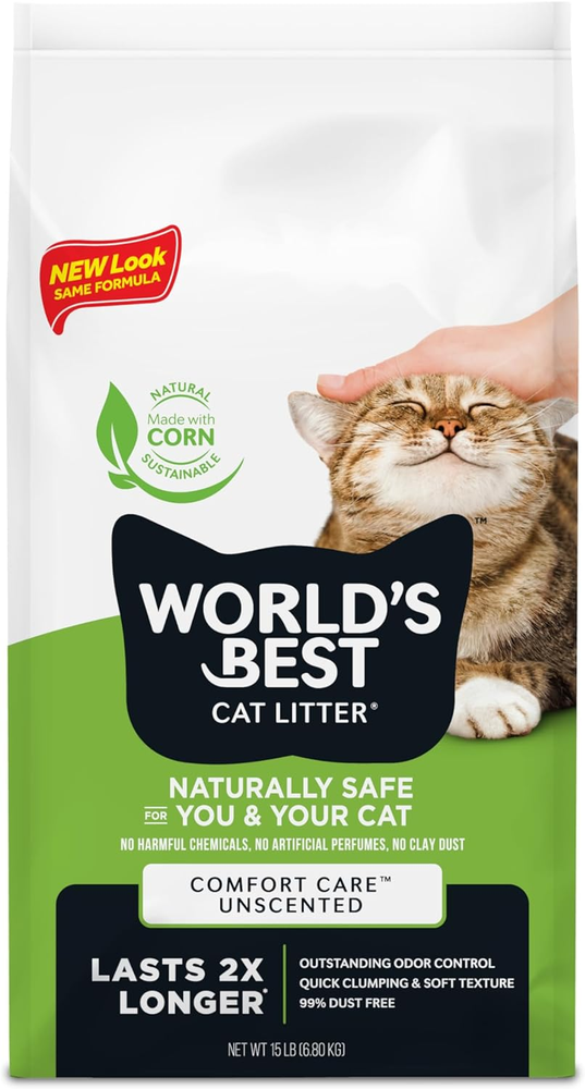 Comfort Care Unscented 15-Pound Natural Quick-Clumping Flushable Cat Litter