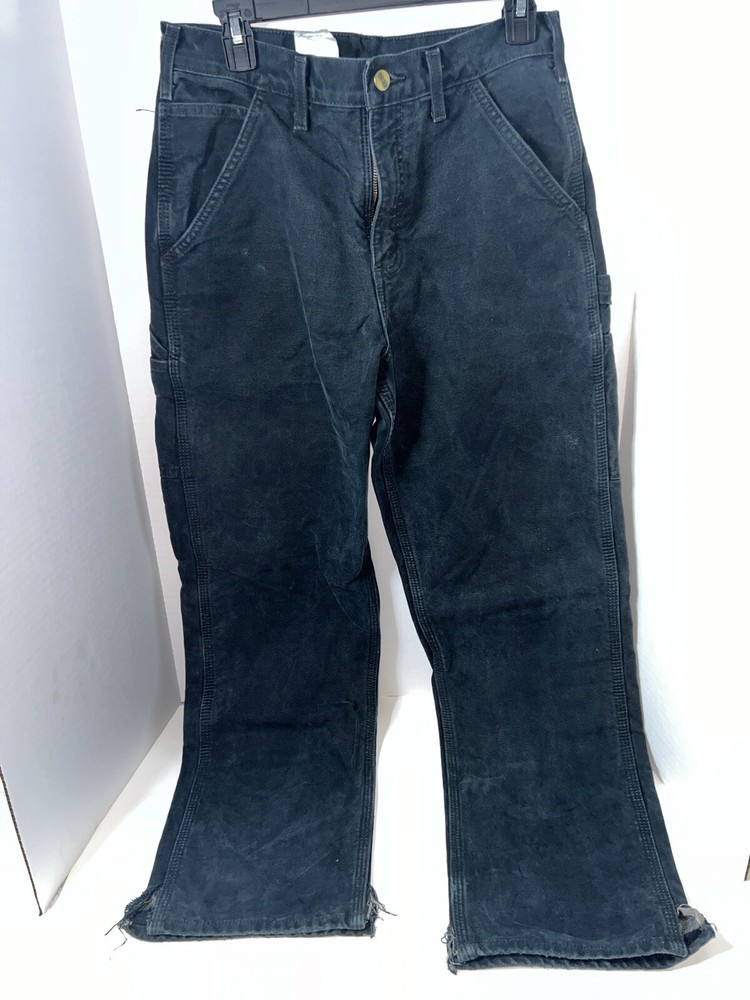 Carhartt B111 BLK Original Fit Flannel Lined Utility Work Pants Men’s Sz 30x32