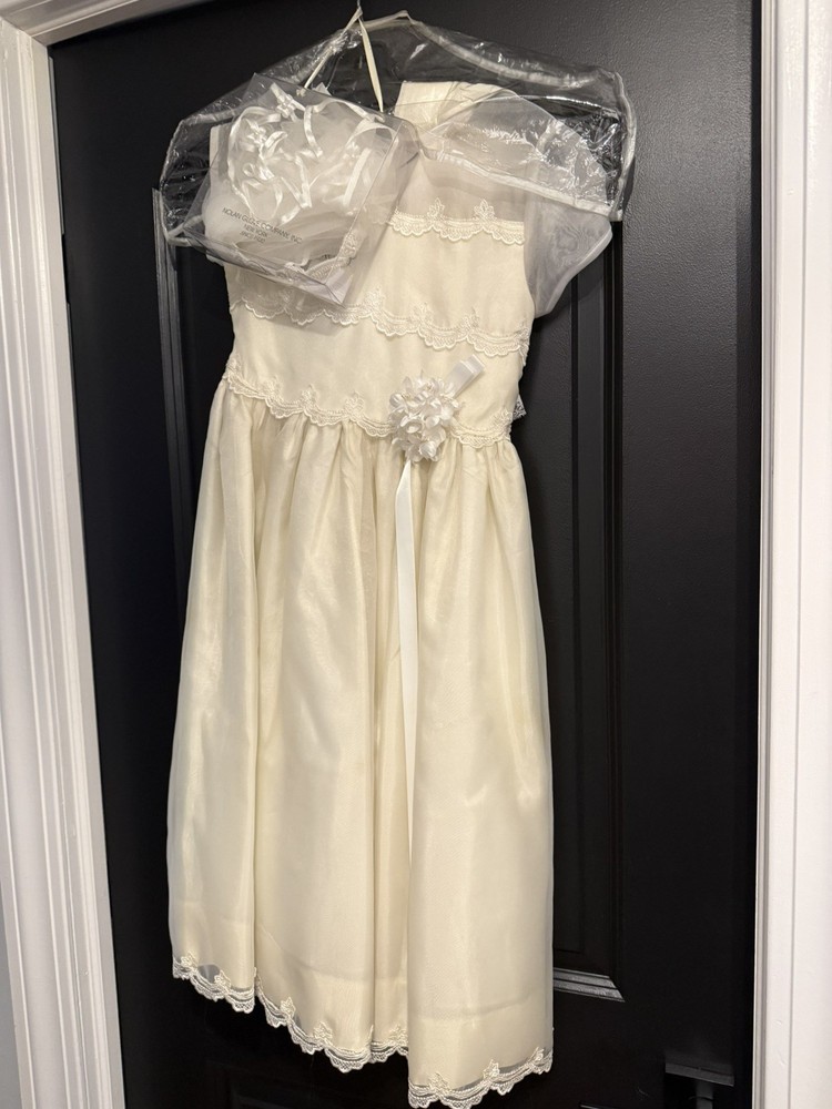 VTG dress Gorgeous Sylvia Whyte Wedding Communion Portrait Sheer Organza SZ 8