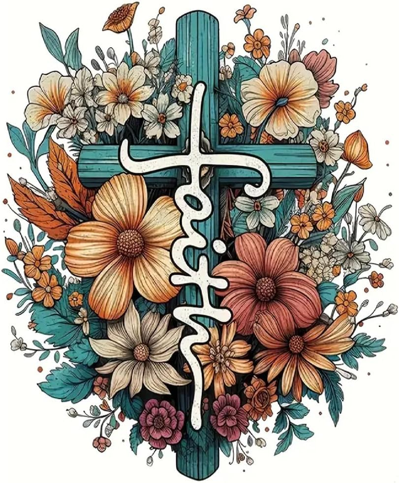 5D Diamond Painting Kits for Adults Beginners, Cross Flower Diamond Art Kit,Diy