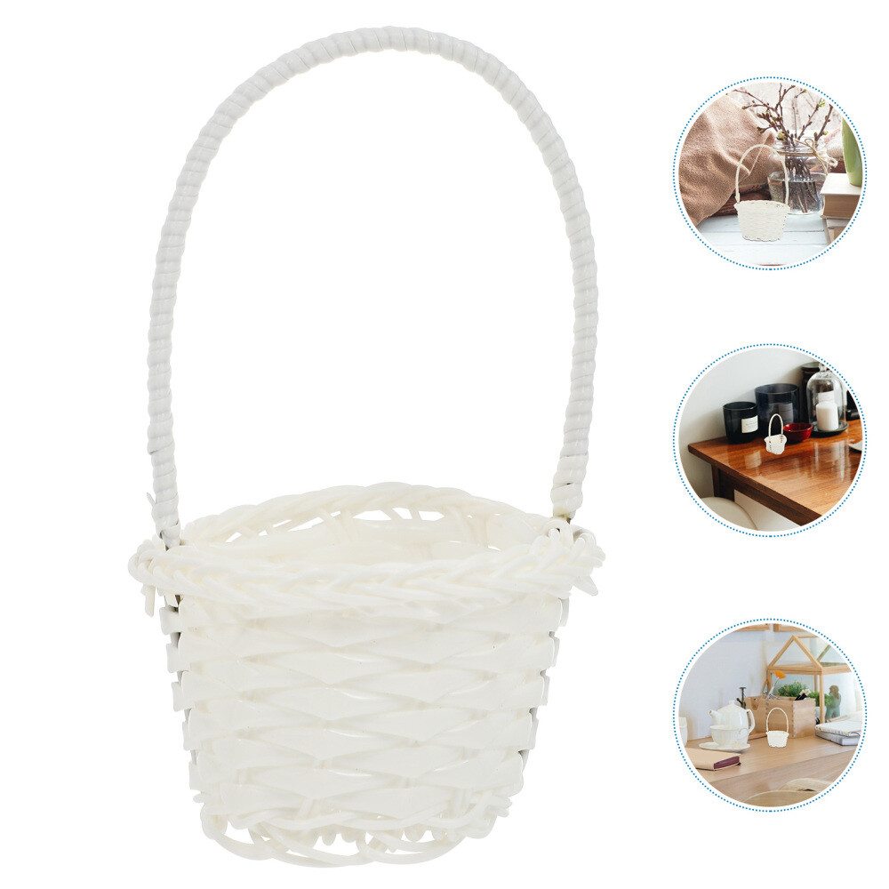 6 Pcs Wedding Candy Basket Rattan Tray Food Containers with Lids Child