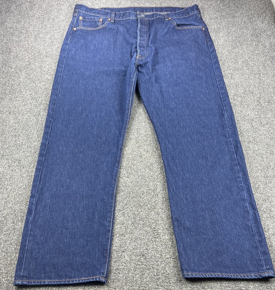 Levis 501 Jeans Mens 44x32 Blue Straight Leg Denim Button Fly