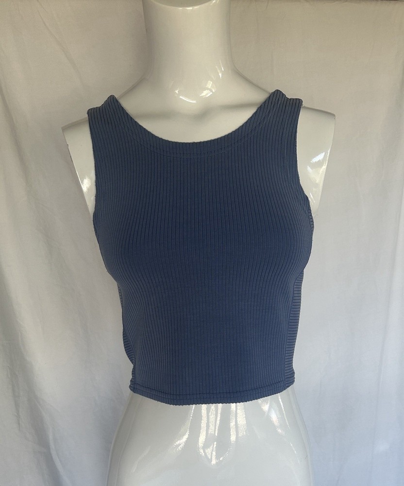 Lululemon Women's Blue Ribbed Tank Top Stretch, Size 4