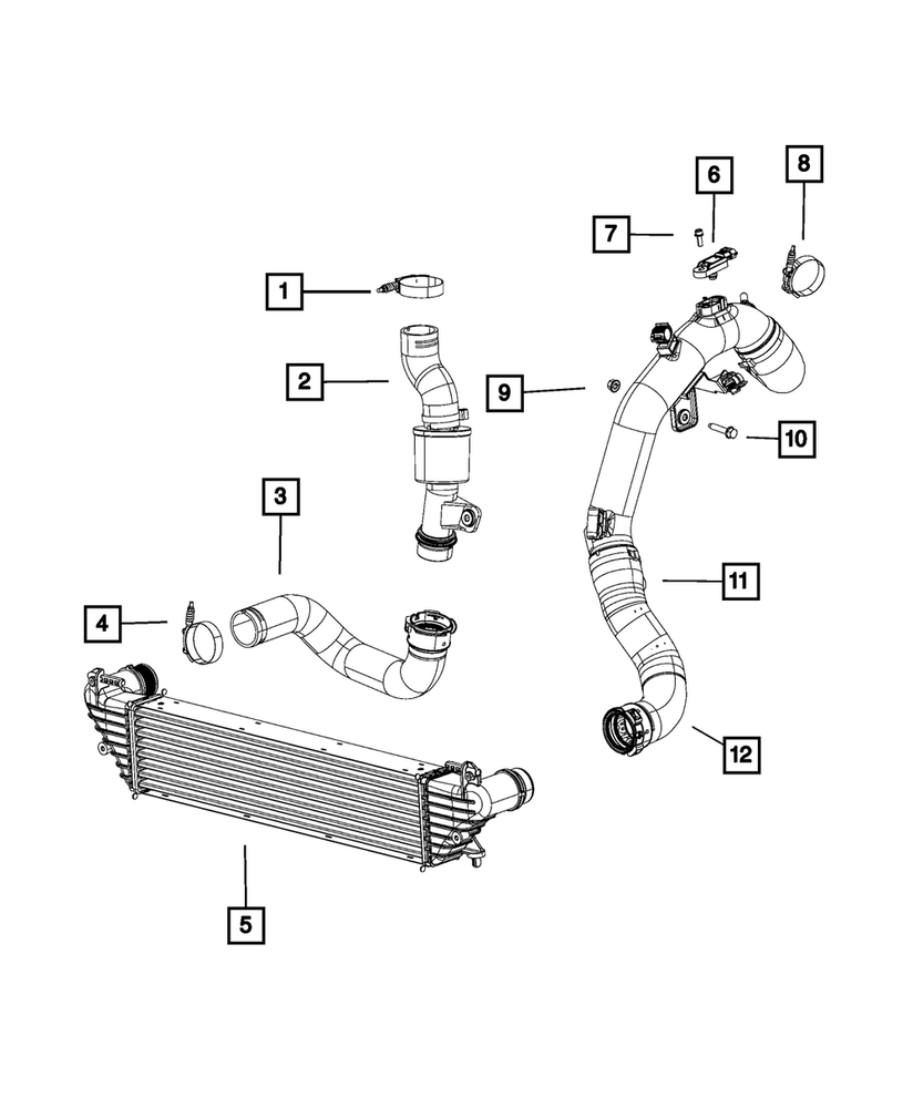 Genuine Mopar Charge Air Cooler Hose 68266472AA OEM Replacement