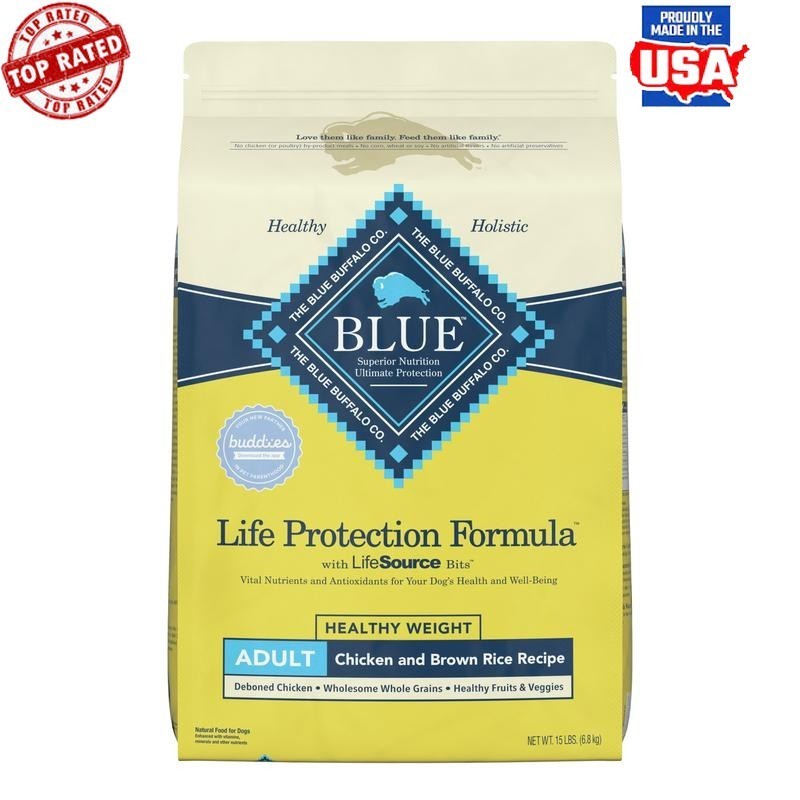 Healthy Weight Dog Food Dry Chicken Natural Ingredients Antioxidants 15lb Bag US