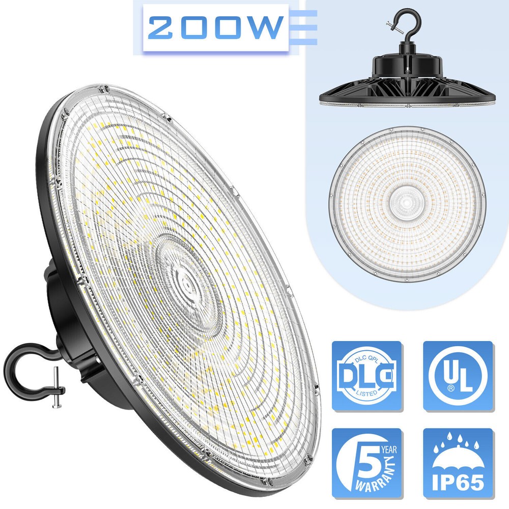 UFO LED High Bay Lights 200W for Barn Warehouse Garage Workshop Light Fixture