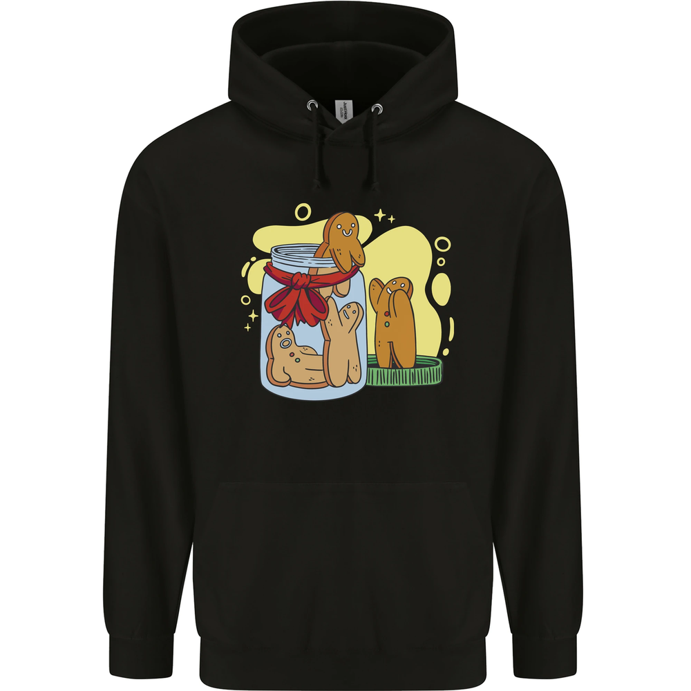 Sudadera con capucha Gingerbread Man Escape comida divertida para hombre 80% algodón