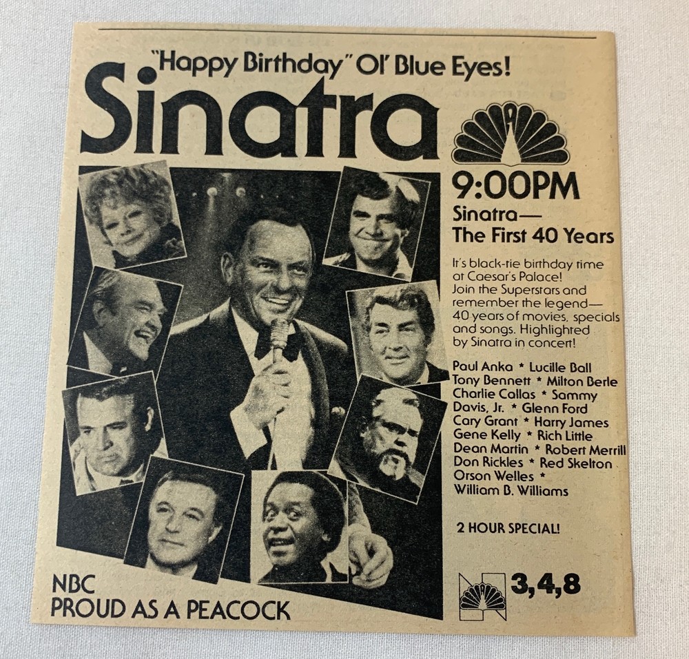 1979 NBC Frank Sinatra special The First 40 Years vintage TV ad  
