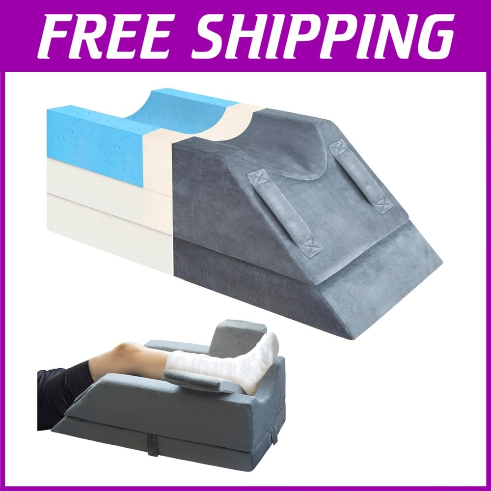 Adjustable Memory Foam Leg Elevation Pillow for Post-Surgery Comfort & Recovery