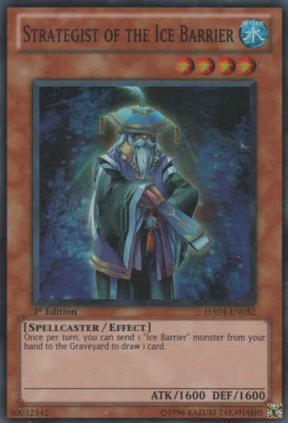 Strategist of the Ice Barrier HA04-EN052 Super Rare 1st Edition Heavily Played