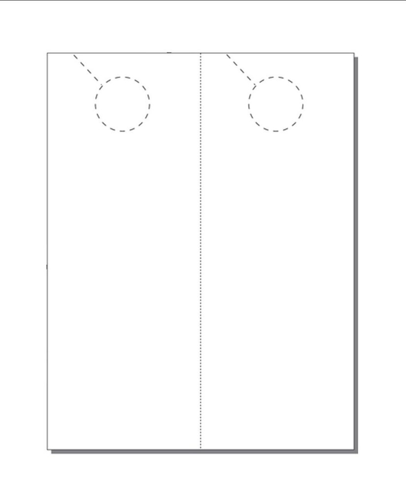 4.25x11 Door Hangers 2-Up on 8.5x11 Vellum Sheets 250 Pack with Holes