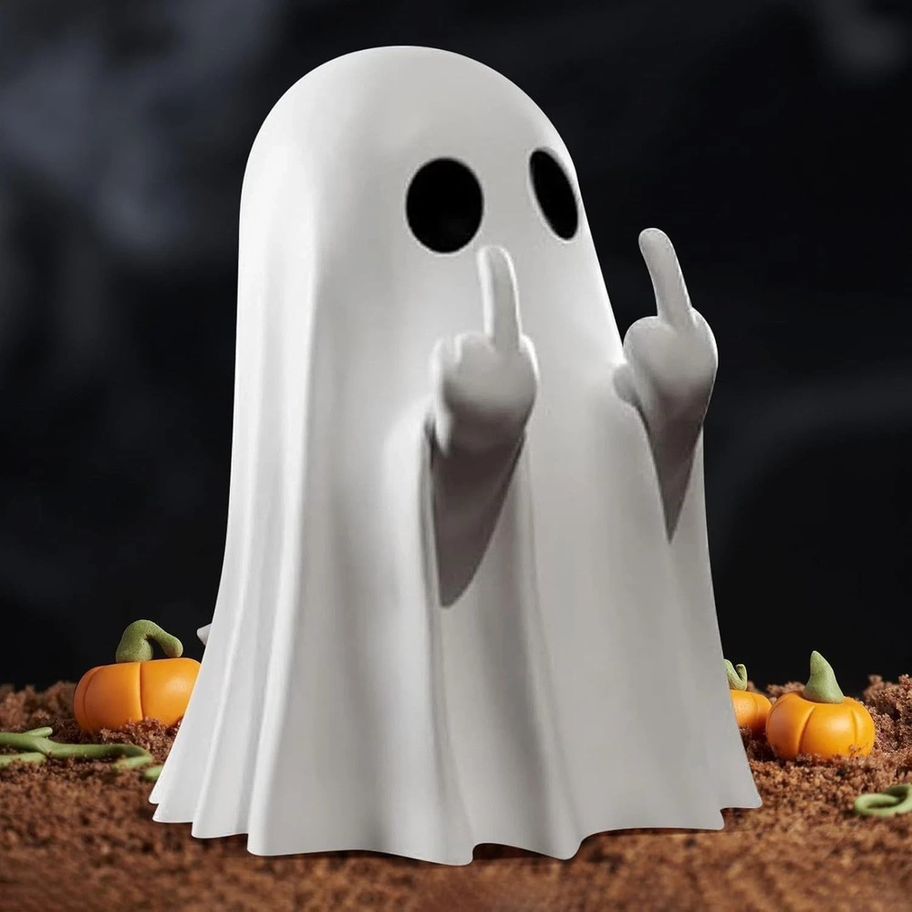 Halloween Spooky Figurine - Horror Resin Middle Finger Statue.