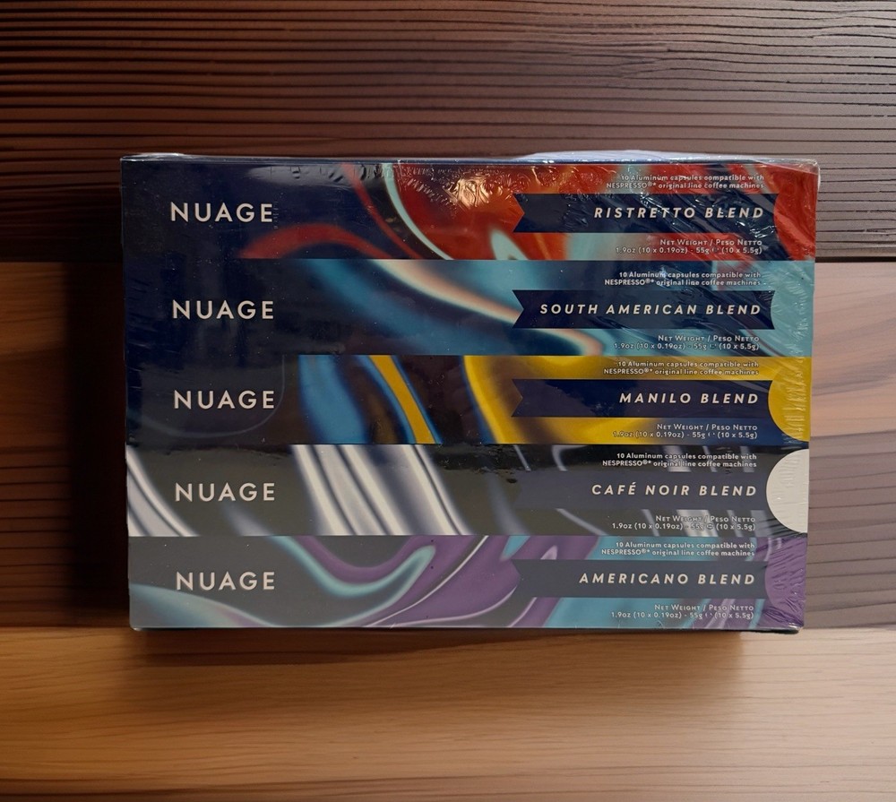 Nuage 50-Pack Coffee Espresso Capsules 5 Flavor Variety Pack Nespresso Original