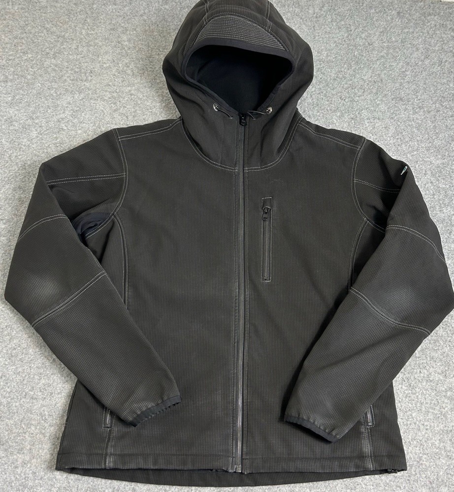 Kuhl Relik Vintage Dye Hoody Jacket Men's Large Dual Zipper Warm Lined Black