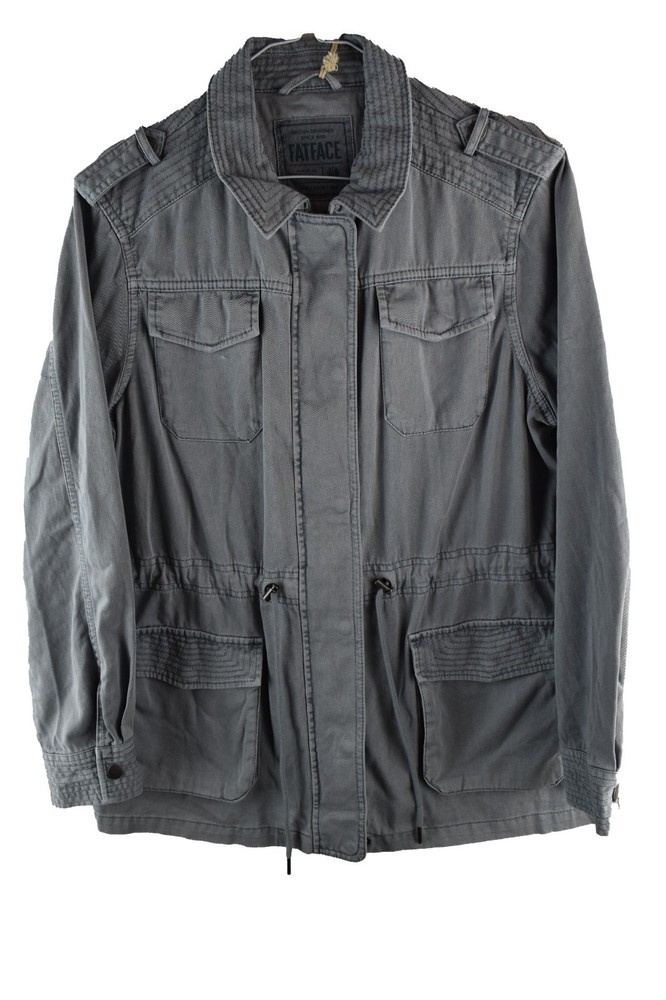 FAT FACE Blue Field Coat size Uk 10 Womens Full Zip Cotton Casual Outdoors