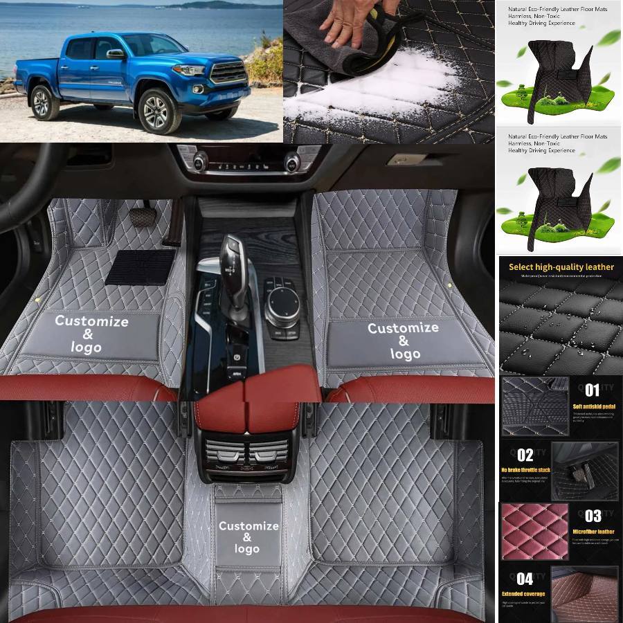 For Toyota Tacoma Car Floor Mats Luxury Waterproof Liners Carpets Cargo Custom
