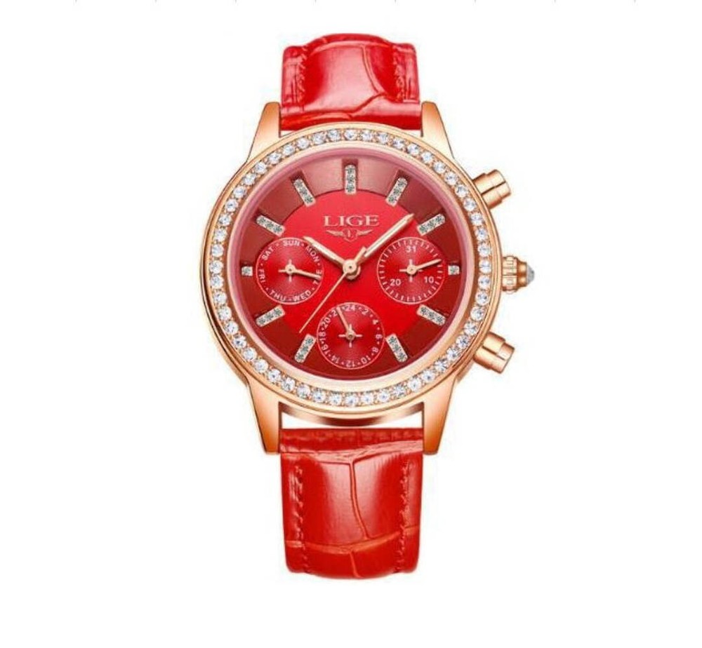 Reloj Mujer Estrás Impermeable con Estuche de Aleación Multifuncional y Mineral