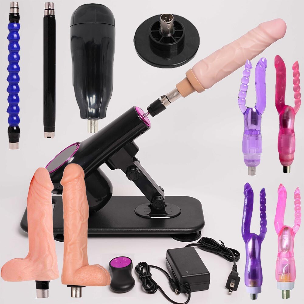 Thrusting Electric Automatic Sex Machine with Dildo Masturbator 3XLR Attachment