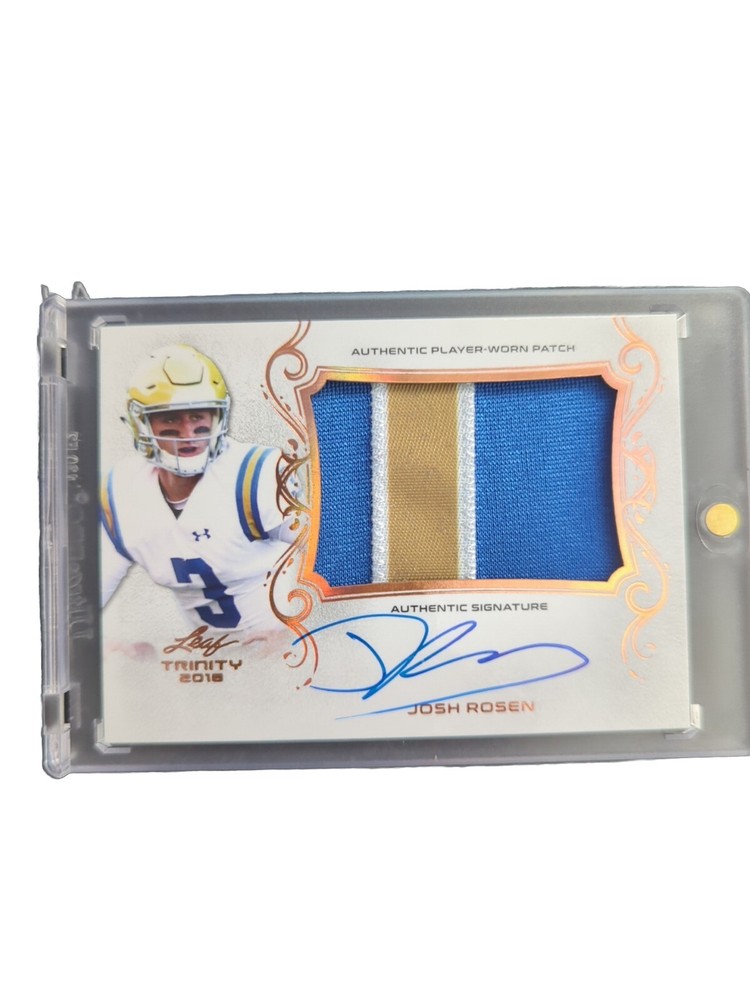 Josh Rosen UCLA Patch Autograph Card Leaf Trinity 2018 Player Worn