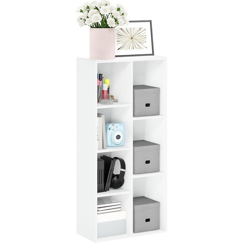 Book Shelf 7-Cube Bookshelf Bookcase Home Office Storage Organizer Cabinet New