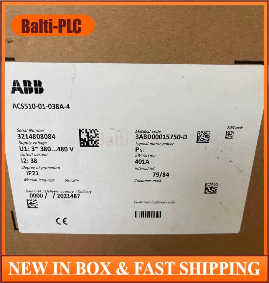 1PCS NEW ACS510-01-038A-4 ABB Frequency Converter ACS510-01-038A-4 No Keypad