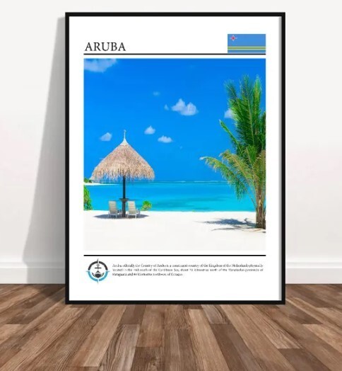 Aruba Poster Print Stunning Coastal Photography Vibrant Beach Travel Art Decor