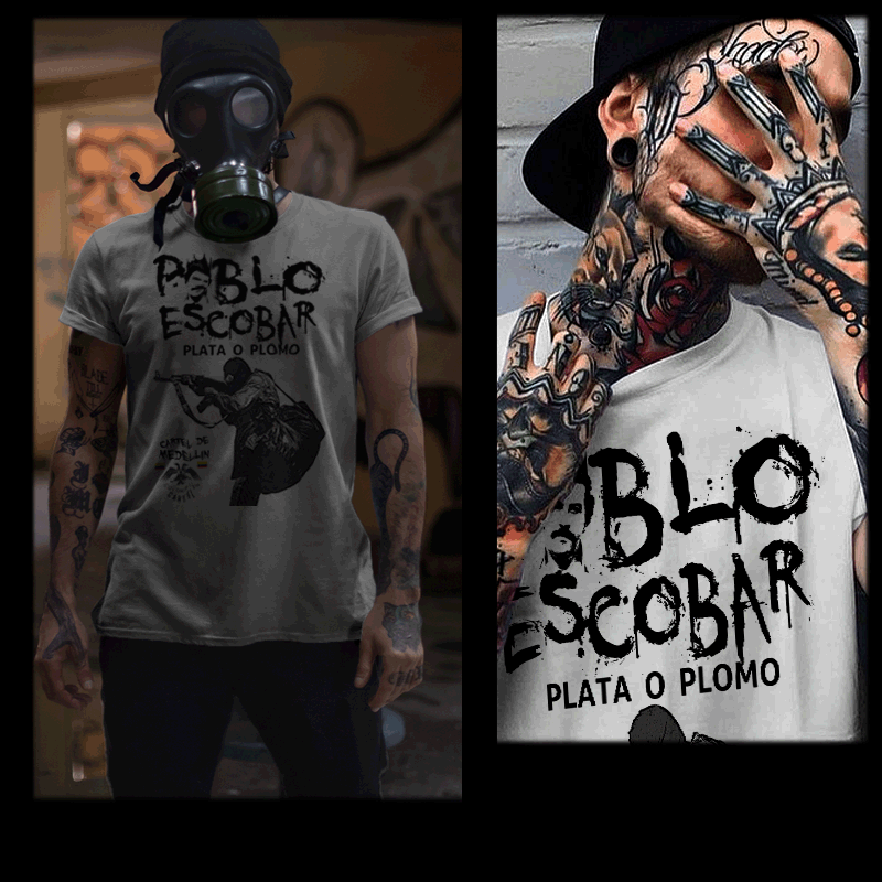 Pablo Escobar Plata O Plomo King of Cocaine Gangster T-Shirt