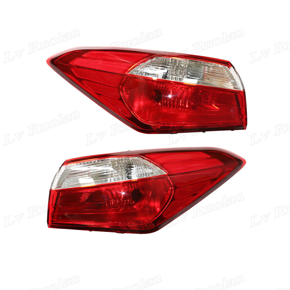 Kia Forte 2014-2016 Red Lens Tail Lights Pair, Rear Outer Lamp Left & Right Replacement