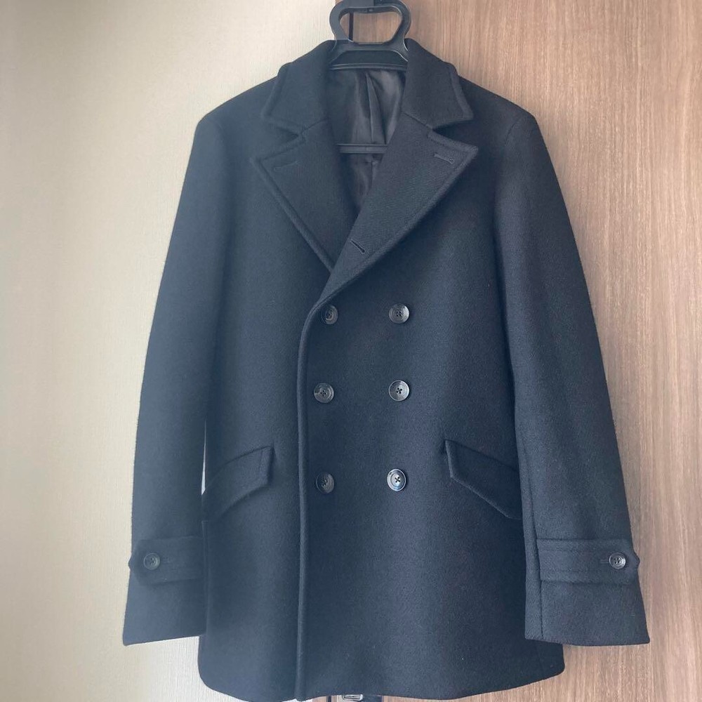 Vintage Monsieur Nicole Matsuda Japan Pea Coat Black Men's Size 48 90s 80s Japan